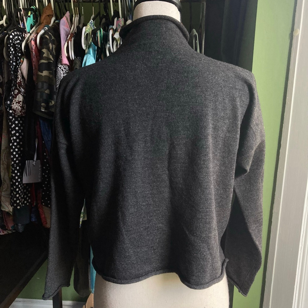 Women's 100% Virgin Wool Italian Sweater Gray Size L/XL - Picture 4 of 8